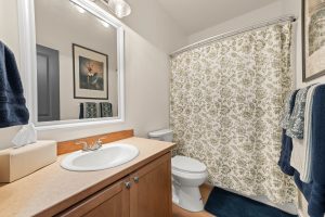 Second bathroom in the updated three-bedroom Lacey home.