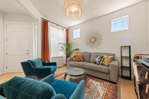 Entry of the updated Lacey home with fresh interior finishes and LVP flooring.